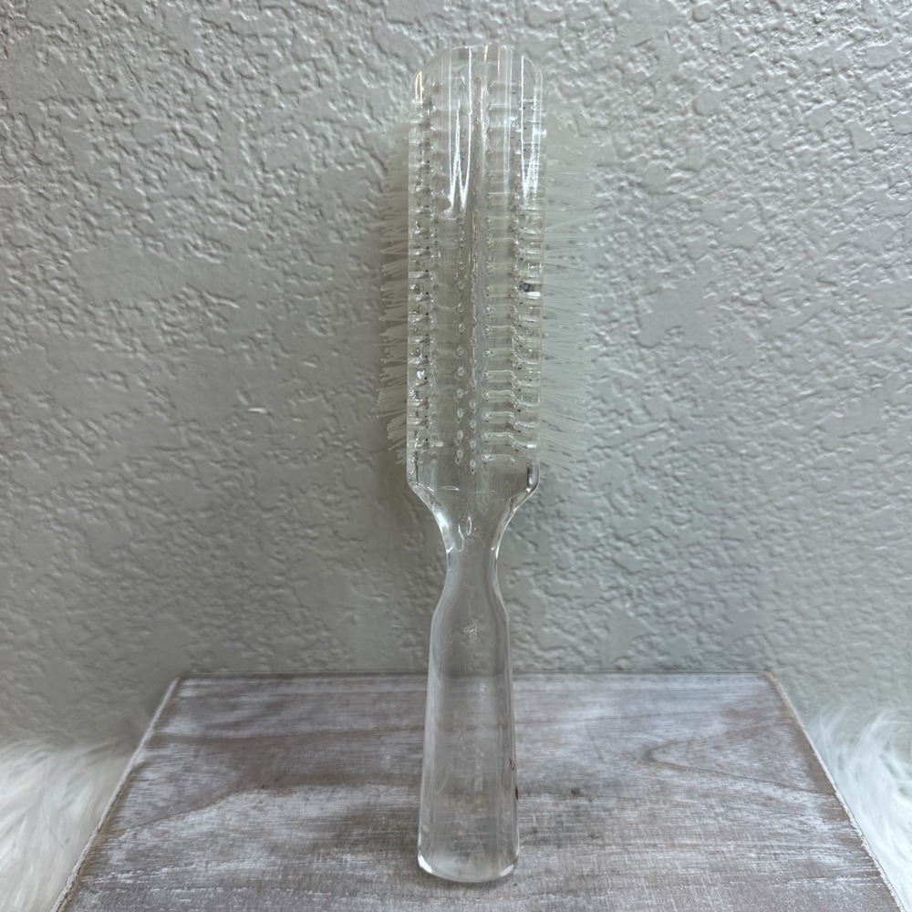 $19 🌙 Vintage Gibson Nylon Bristle Lucit Brush NOS Clear Flaw - Picture 3 of 4